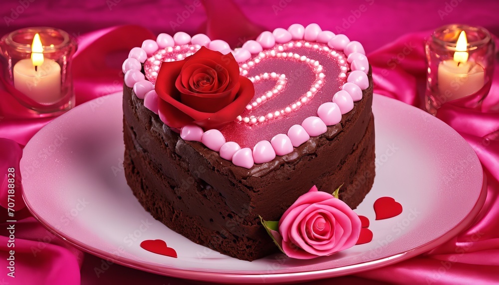 chocolate cake with pink icing