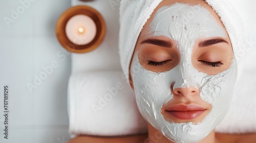 A woman undergoing skin care and beauty care. a photo promoting the benefits of regular facials for skin rejuvenation. generative AI