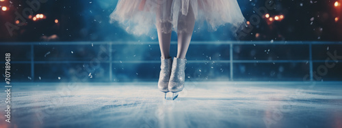 close-up of the girl's legs on the ice rink © Anna