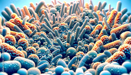 Dental plaque bacterial flora 3D illustration photo