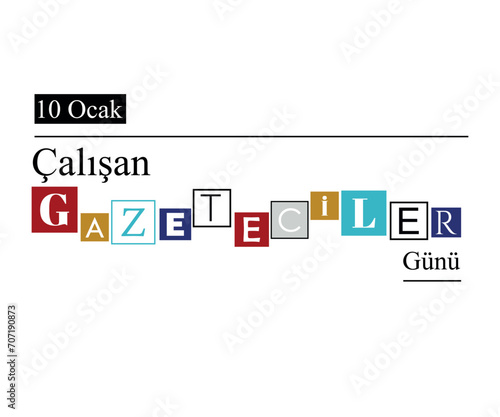 Journalists day concept vector illustarion. Translate: 10 january working journalists day