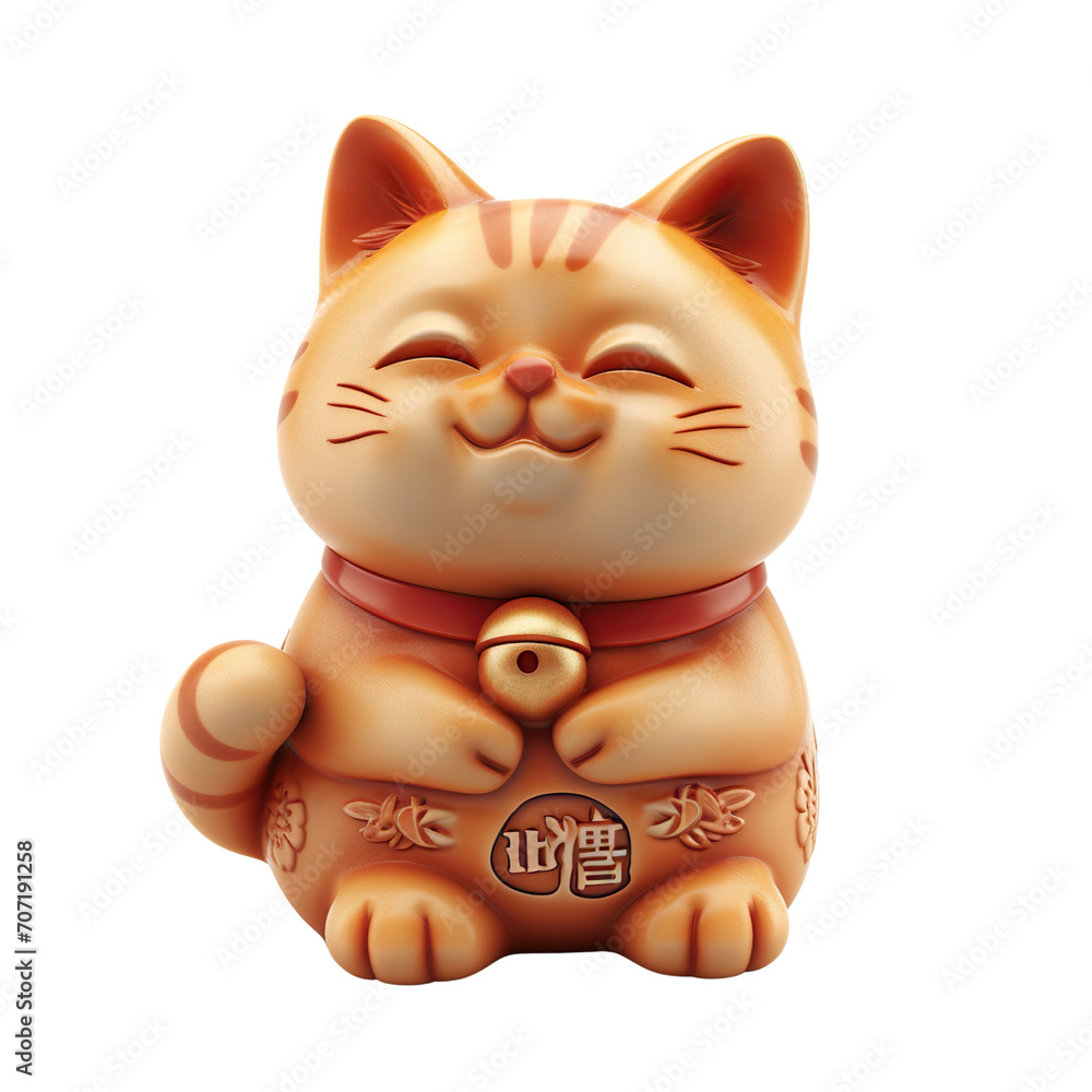 Lucky cat isolated on transparent or white background Lucky cat isolated on transparent or white background
