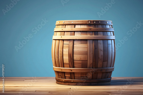 3d rendering of wooden barrel