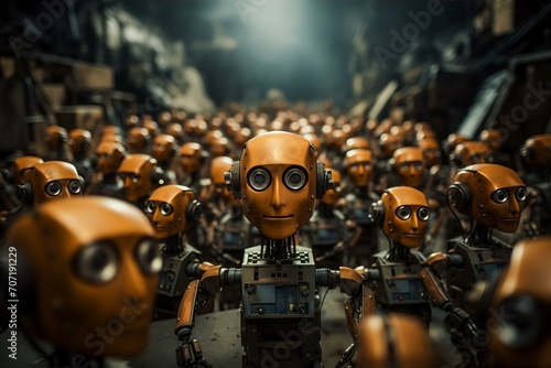an army of robots controlled by AI photo