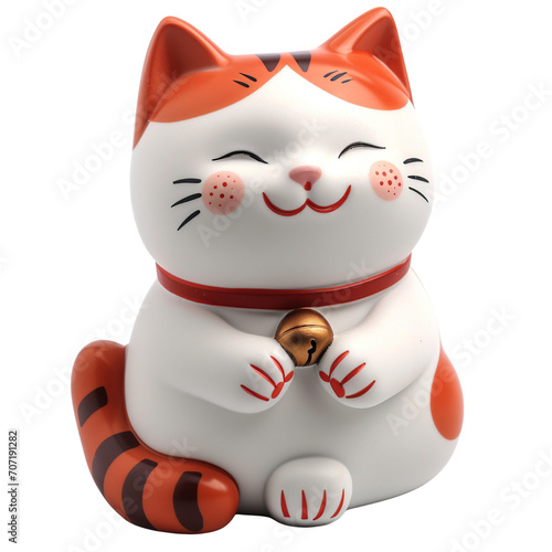 Lucky cat isolated on transparent or white background