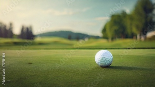 In the tranquil setting of the golf course, a moment of stillness encapsulates the essence of the sport. The meticulously groomed green serves as the stage for this scene, photo