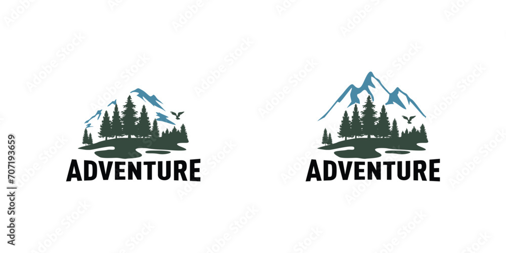 vector adventure badge collection