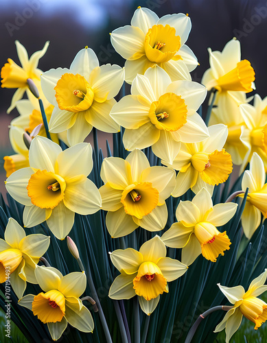 yellow daffodils in a garden