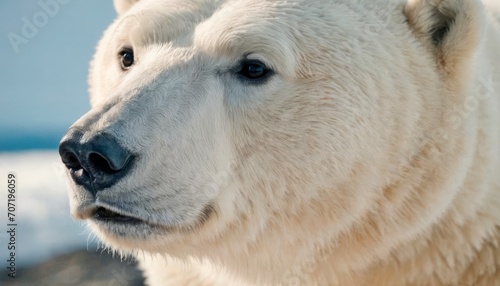 Polar bear in remote arctic desert with icy landscapes and polar wildlife.