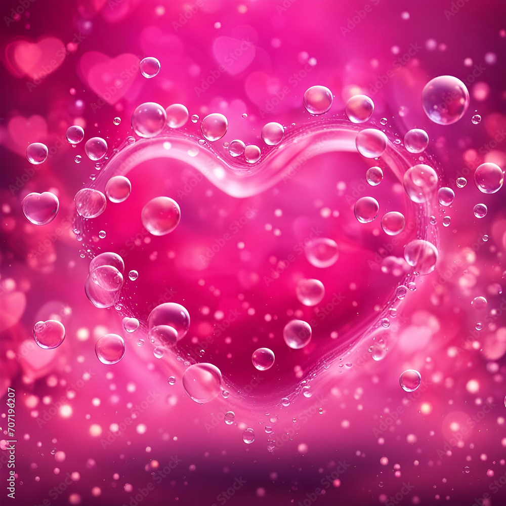 background with heart bubbles