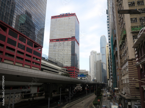 Hong Kong, China - December 22 2023: Skylines of Hong Kong. © abehtc