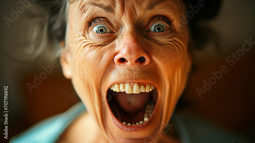Close-Up of a Woman Shouting