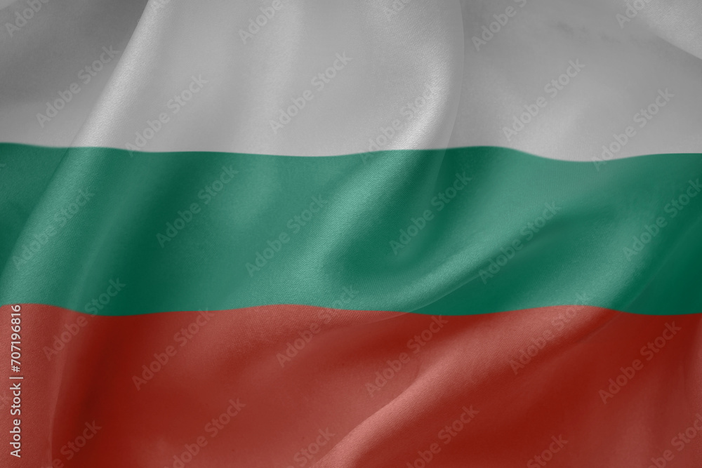 Bulgaria waving flag close up fabric texture background Bulgaria waving flag close up fabric texture background
