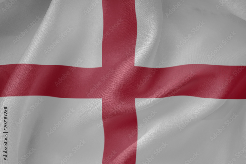 Fototapeta premium England waving flag close up fabric texture background