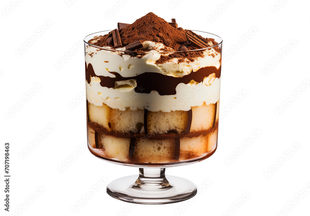 Tiramisu on transparent background. Generative AI. Tiramisu on transparent background. Generative AI.