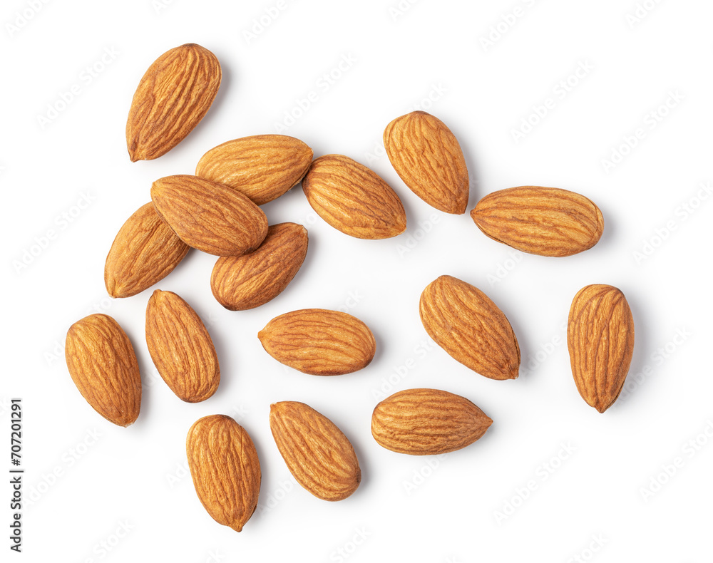 Almond nuts on white background Almond nuts on white background