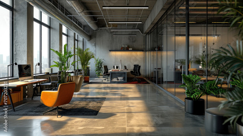 The interior modern office minimalist