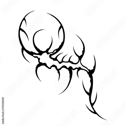 Cyber sigilism design. Neo tribal gothic style tattoo.