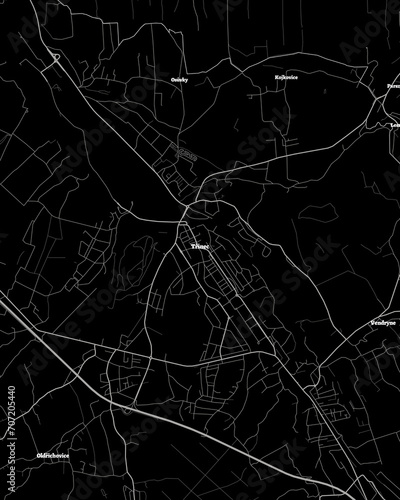 Trinec Czech Republic Map, Detailed Dark Map of Trinec Czech Republic photo