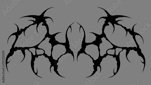 Cyber sigilism wings. Neo tribal gothic style tattoo.