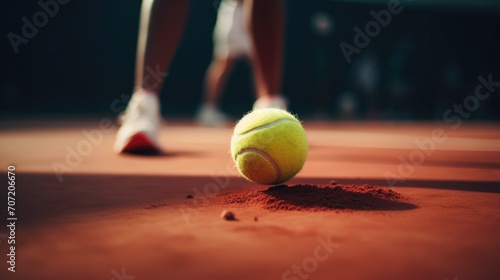 tennis player in the middle of a tennis match generative ai