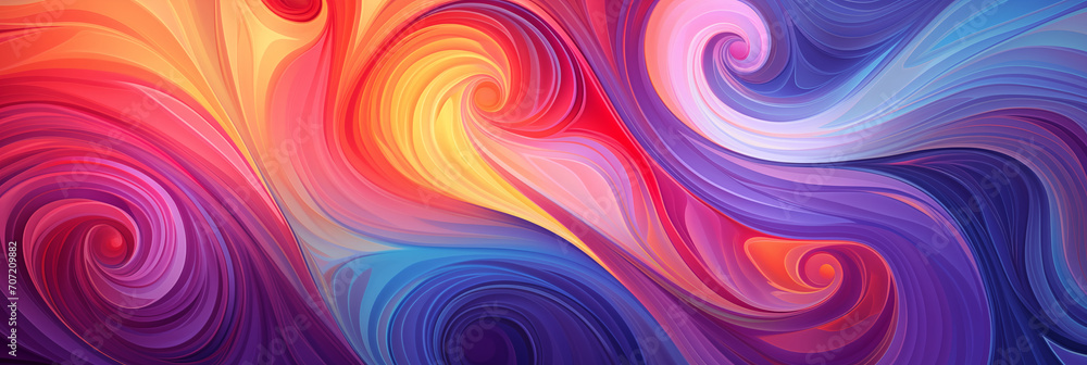 Abstract colorful waves background banner. Panoramic web header with copy space. Wide screen wallpaper
