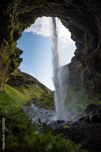 inside waterfall