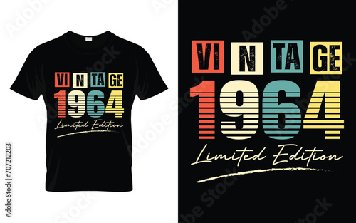 Vintage 1964 Limited Edition Happy Birthday Legend Gifts T-shirt