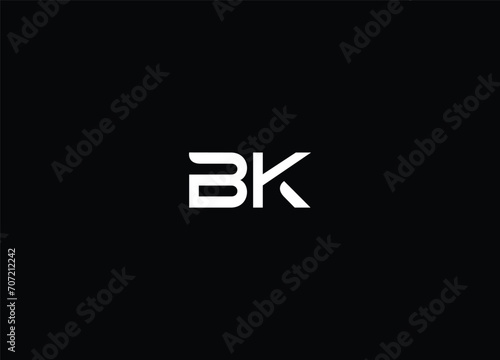 Logo Monogram Slash concept with Modern designs template letter BK