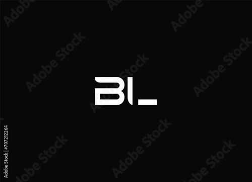 Logo Monogram Slash concept with Modern designs template letter BL
