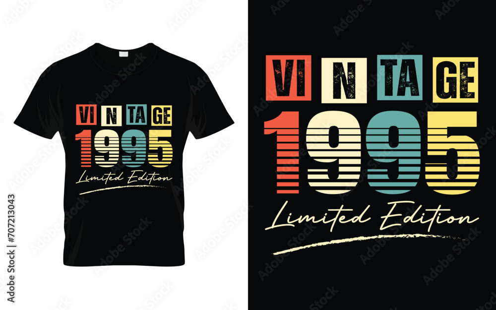 Vintage 1995 Limited Edition Happy Birthday Legend Gifts T-shirt