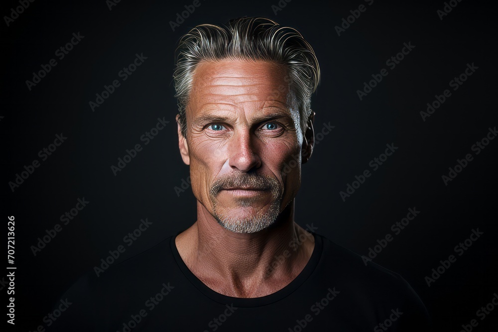 Portrait of a handsome mature man with grey hair and beard. Studio shot. Portrait of a handsome mature man with grey hair and beard. Studio shot.