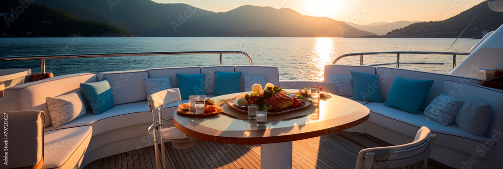 Fototapeta premium Party on luxury yacht.