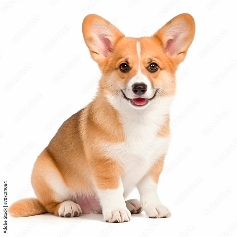 Cute welsh corgi isolated on white. Cute welsh corgi isolated on white.