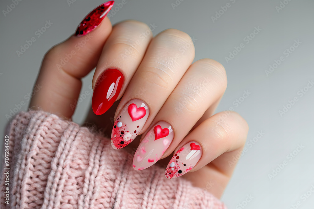 Beautiful Valentine’s Day design manicure Beautiful Valentine’s Day design manicure