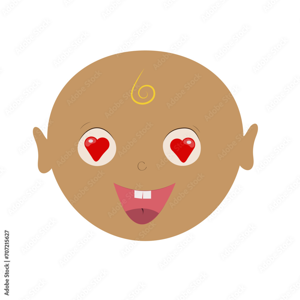 Kid face expression avatar. Cute loving face. Vector illustration Kid face expression avatar. Cute loving face. Vector illustration