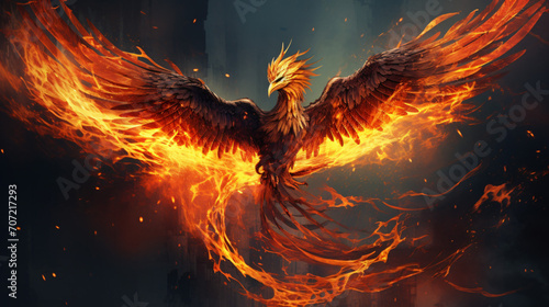 Phoenix bird risen from the ashes fire bird Burn © imran