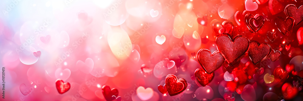 Rote Herzen zum Valentinstag. Liebe und Partnerschaft. - obrazy, fototapety, plakaty 