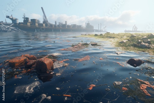 Polluted Sea Environmental Crisis photo