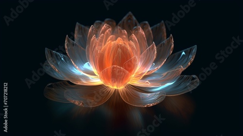 Generative AI image of beautiful lotus gracefully poi.Generative AI