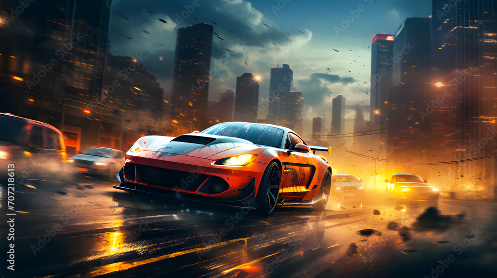 Sport car background with sleek design, capturing speed and power. Ideal for automotive, racing, and luxury themes in modern designs Sport car background with sleek design, capturing speed and power. Ideal for automotive, racing, and luxury themes in modern designs