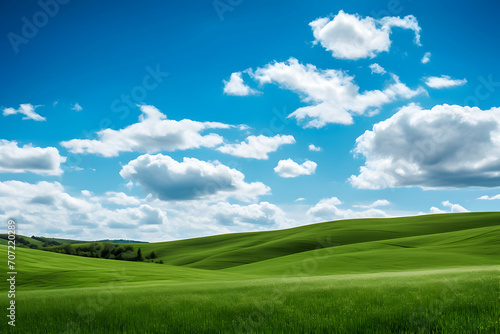 The sky contains clouds and green grass, in the style of mesmerizing colors capes, captures the essence of nature.