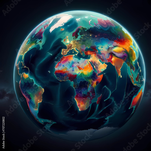 Choropleth map of Earth from space