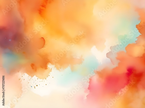 Abstract Orange Watercolor Background