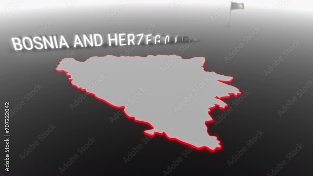 3d animated map of Bosnia and Herzegovina gets hit and fractured by the text “War” 3d animated map of Bosnia and Herzegovina gets hit and fractured by the text “War”