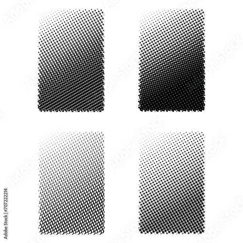 Halftone medios tonos rectangular con patrones diferentes