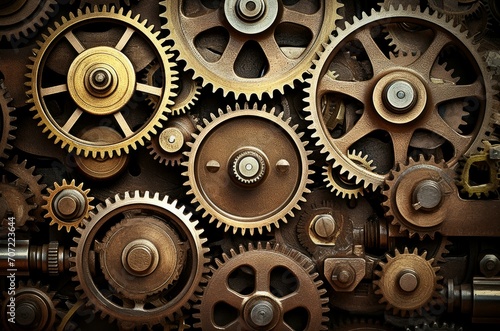 Wallpaper Mural Industrial Machinery gears. Watch clock wheel. Generate Ai Torontodigital.ca