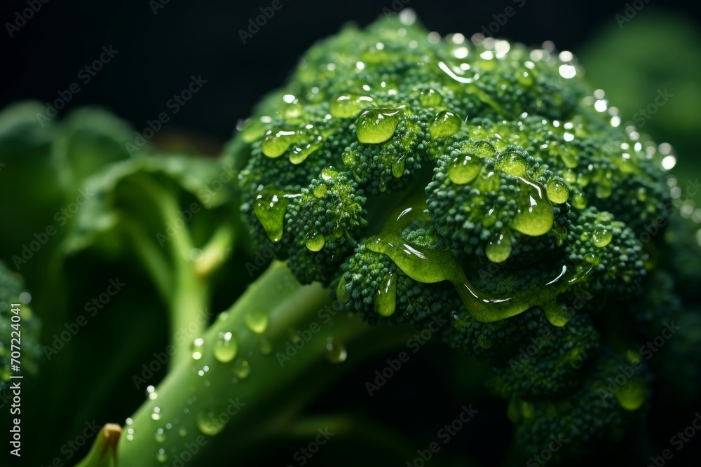 Nutritious Macro broccoli. Nature fresh salad. Generate Ai Nutritious Macro broccoli. Nature fresh salad. Generate Ai
