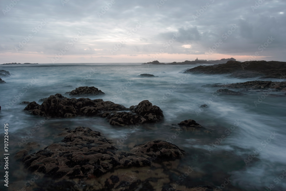 Rocky beach at dusk Rocky beach at dusk