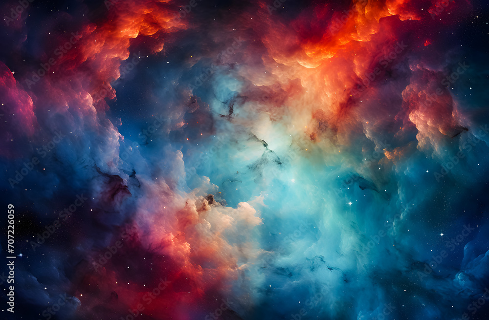 Outer space background featuring red and green-turquoise galaxy dust, creating a vibrant cosmic scene. Ideal for sci-fi, astronomy, and abstract design themes Outer space background featuring red and green-turquoise galaxy dust, creating a vibrant cosmic scene. Ideal for sci-fi, astronomy, and abstract design themes